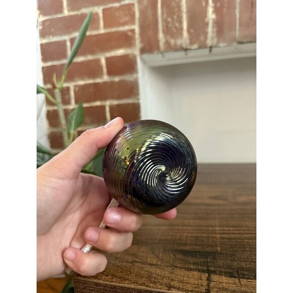 Iridescent Glass Oil Lamp with Wick - Picture 8 of 10